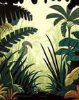 Papier peint jungle d'arbres tropicaux