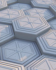 Papier peint 3D hexagones bleu clair